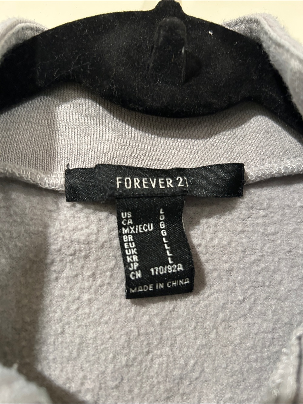 Forever 21 Gray, White & Lavender Colorblock Quarter-Zip Sweater Size L - Picture 2 of 8